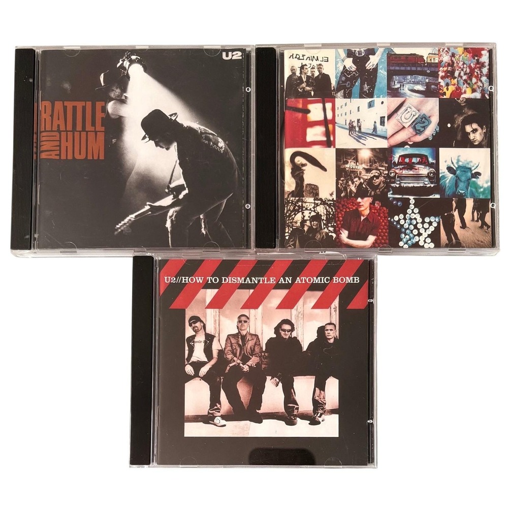 U2 CD Lot Rattle and Hum Achtung Baby How to Dismantle an Atomic Bomb 3 Albums